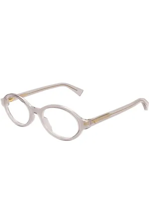 Bottega Veneta Akcesoria, Kobieta, Szary, ONE SIZE, Szare okulary o kształcie owalnym z złotym zdobieniem