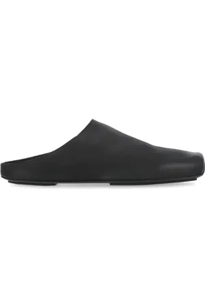 UMA WANG Buty, Kobieta, Czarny, 36 EU, Czarne Skórzane Buty na Płaskim Obcasie