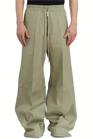Rick Owens Spodnie, Mężczyzna, Zielony, L, Bawełna, Szerokie Spodnie Bela Celadon