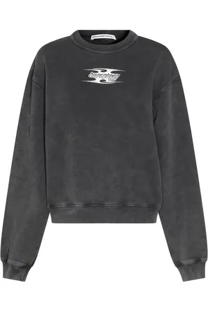 Alexander Wang Bluzy, Kobieta, Szary, S, Blade Logo Crewneck Sweatshirt