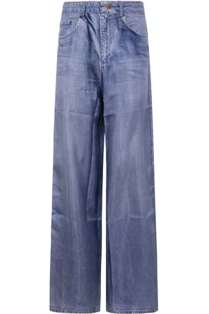 PIERRE-LOUIS MASCIA Jeansy, Kobieta, Niebieski, L, Aloe Wide Leg Trousers