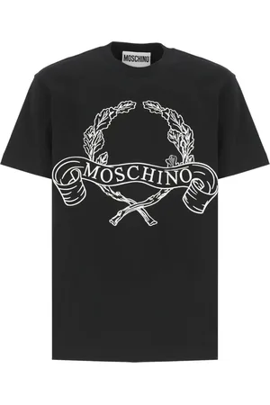 Moschino Koszulki, Mężczyzna, Czarny, L, Czarna Bawełniana Koszulka z Haftem Logo