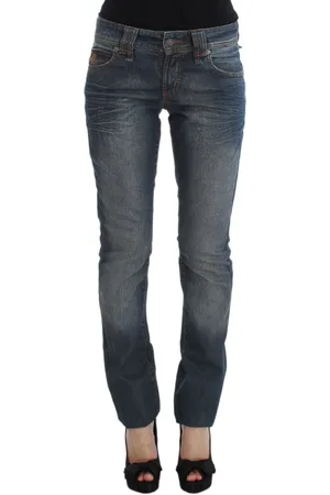 John Galliano Jeansy, Kobieta, Niebieski, W24, Bawełna, Eleganckie Slim Fit Niebieskie Jeansyy