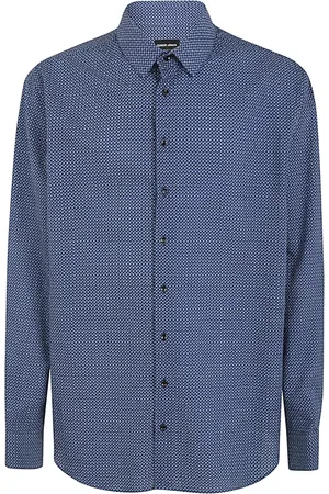Giorgio Armani Koszule, Mężczyzna, Niebieski, 4XL, Fantasy Casual Koszula