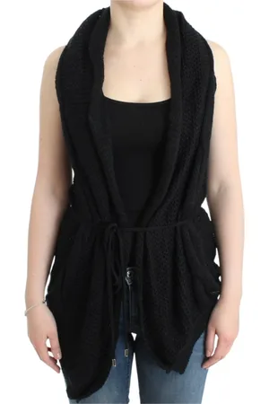 Costume National Swetry, Kobieta, Czarny, S, Wełna, Bezrękawnik Sweter Kamizelka