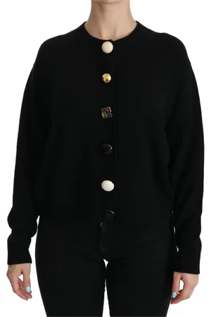 Dolce & Gabbana Swetry, Kobieta, Czarny, S, Kaszmir, Luksusowy Sweter z Kaszmiru