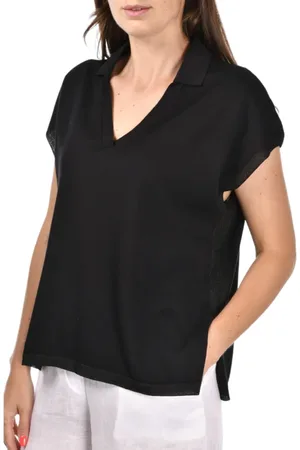 Gran Sasso Koszulki, Kobieta, Czarny, L, Stylowe T-shirty i Pola