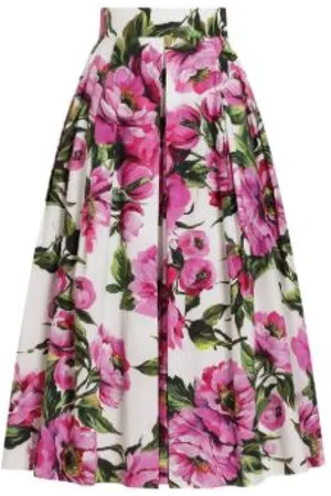 Dolce & Gabbana Spódnice, Kobieta, Wielobarwność, M, Spódnica Midi w Wzór