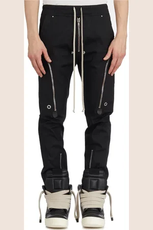 Rick Owens Spodnie, Mężczyzna, Czarny, S, Bawełna, Czarne Spodnie Cargo