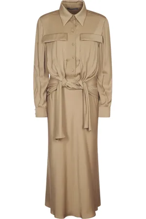 Alberta Ferretti Sukienki, Kobieta, Beżowy, M, Beżowa Stylowa Sukienka
