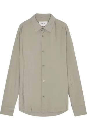 NN.07 Koszule, Mężczyzna, Beżowy, M, Koszula z nadrukiem z tkaniny twill