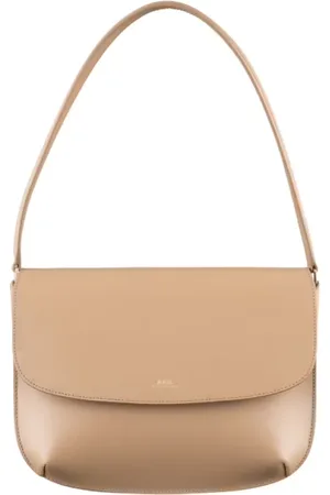 A.P.C. Torebki, Kobieta, brązowy, ONE SIZE, Brązowa skórzana torba na ramię z zapięciem na zatrzask