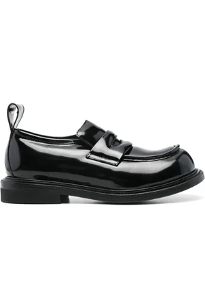 Moschino Buty, Mężczyzna, Czarny, 42 EU, Czarne Buty z Penny Slot Moc Stitching