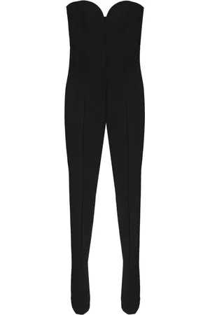 Sergio Rossi Kombinezony, Kobieta, Czarny, L, Techno Fabric Sweetheart Jumpsuit