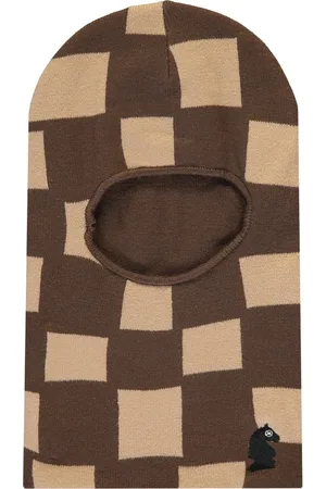 MARKET Akcesoria, Mężczyzna, brązowy, ONE SIZE, Kraciasty Zimowy Kominiarka z Haftem