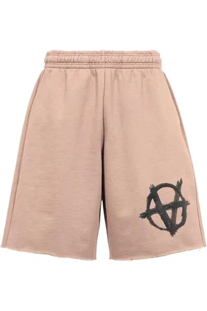 Vetements Szorty, Mężczyzna, brązowy, L, Wydrukowane Bawełniane Szorty Bermuda