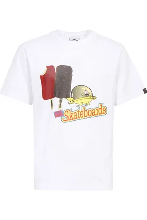 ICECREAM Koszulki, Mężczyzna, Biały, S, Bawełniany T-shirt z nadrukiem