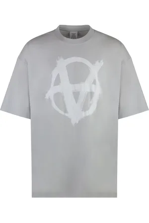 Vetements Koszulki, Mężczyzna, Szary, S, Anarchia Bawełniana Koszulka