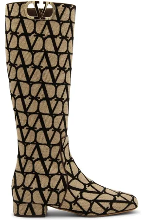 VALENTINO GARAVANI Buty, Kobieta, Beżowy, 37 1/2 EU, Len, Buty Canvas Logo z bocznym logo V