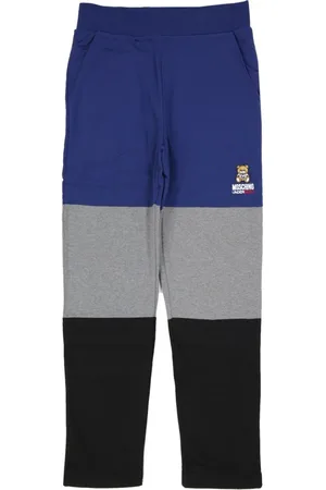 Moschino Spodnie, Mężczyzna, Niebieski, M, Bawełniane Spodnie z Logo Dla Kobiet