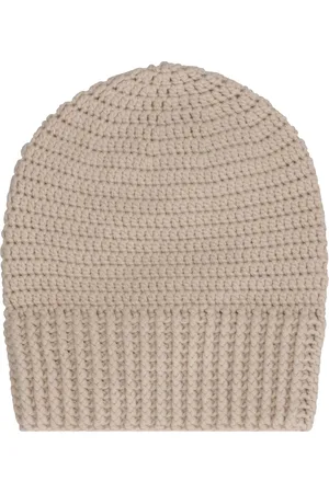 Malo Akcesoria, Kobieta, Beżowy, ONE SIZE, Kaszmir, Kaszmirowa Szydełkowa Wełniana Czapka