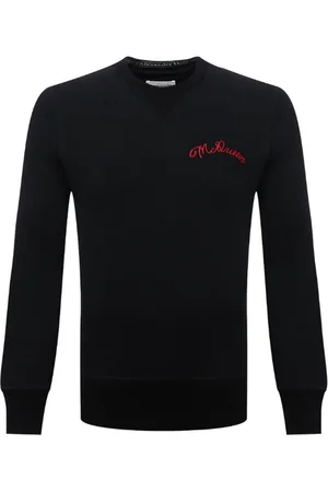 Alexander McQueen Bluzy, Mężczyzna, Czarny, M, Bluza z logo i haftem