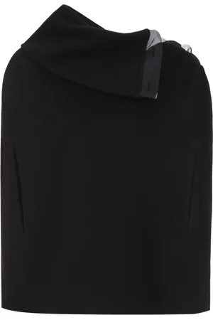 Emilio Pucci Kurtki, Kobieta, Czarny, ONE SIZE, Jedwabna Wełniana Peleryna