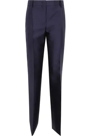 Alberta Ferretti Spodnie, Kobieta, Niebieski, S, Eleganckie Spodnie Mikado dla Kobiet