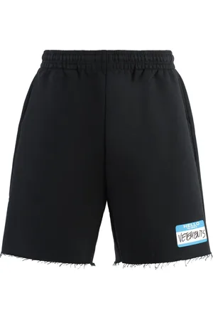 Vetements Szorty, Mężczyzna, Czarny, M, Spodenki z nadrukiem bawełniane