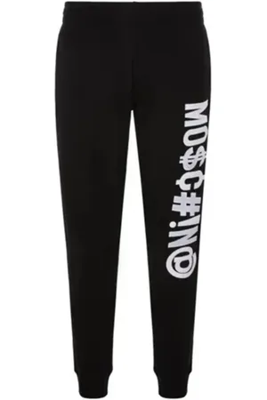 Moschino Spodnie, Mężczyzna, Czarny, M, Spodnie Joggingowe z Logo i Lamówkami