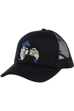 Nahmias Akcesoria, Mężczyzna, Czarny, ONE SIZE, Nylon, Wyhaftowana czapka baseballowa z siatkowanym tyłem