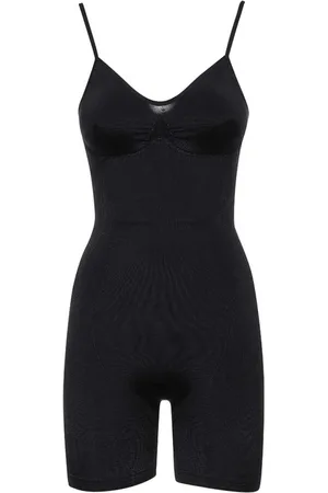 VERSACE Kombinezony, Kobieta, Czarny, S, Nylon, Haftowany Tył Logo Nylon Jumpsuit