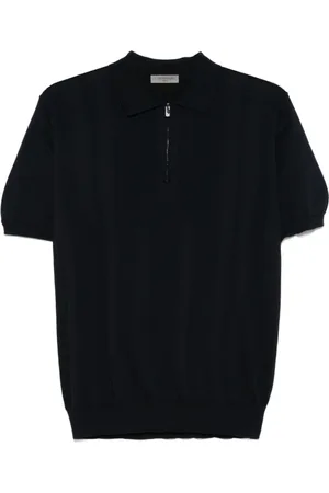 corneliani Swetry, Mężczyzna, Niebieski, 2XL, Niebieski Sweter Polo Nocny Granat