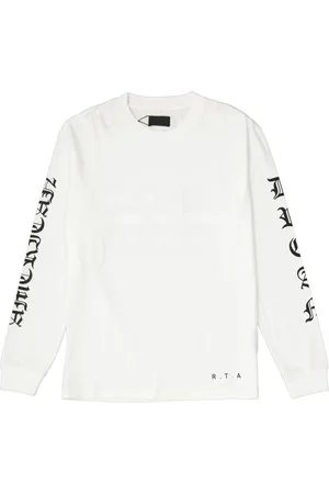 RTA Koszulki, Mężczyzna, Beżowy, S, Bawełniany T-shirt z długimi rękawami