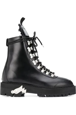 OFF-WHITE Buty, Kobieta, Czarny, 36 EU, Skórzane Botki Eco Futro