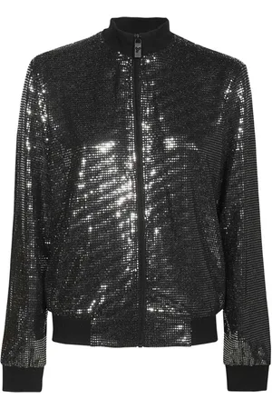 John Richmond Kurtki, Kobieta, Czarny, S, Bawełna, Rhinestone Bomber Jacket