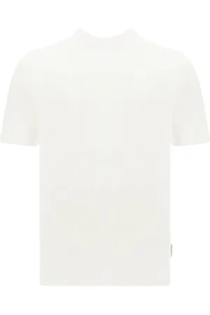 Paolo Pecora Koszulki, Mężczyzna, Biały, L, Monochromatyczny T-shirt z bawełny Regular Fit