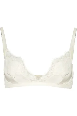 Dolce & Gabbana Bielizna, Kobieta, Biały, M, Jedwabna Koronkowa Biustonosz