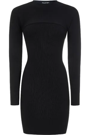 Tom Ford Sukienki, Kobieta, Czarny, S, Wełna, Elegancka sukienka dzianinowa
