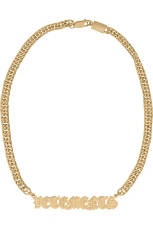 Vetements Akcesoria, Mężczyzna, Żółty, ONE SIZE, Gothic Logo Charms Necklace