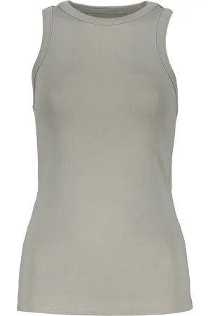 Low Classic Koszulki, Kobieta, Szary, S, Spandex, Ryflowany Bawełniany Top