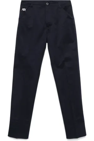 VERSACE Spodnie, Mężczyzna, Niebieski, L, Niebieskie Stylowe Spodnie