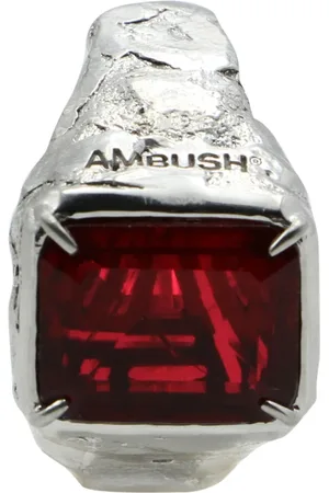 AMBUSH Akcesoria, Mężczyzna, Szary, ONE SIZE, Kryształowy Szczegółowa Kolczyk Mosiężny
