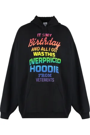 Vetements Bluzy, Mężczyzna, Czarny, M, Nadrukowany Unisex Hoodie