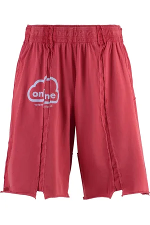 Vetements Szorty, Mężczyzna, Czerwony, M, Vintage bawełniane szorty z nadrukiem