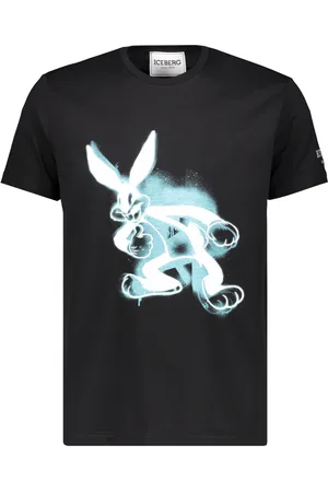Iceberg Koszulki, Mężczyzna, Czarny, 2XL, Maxi Print Bawełniany T-shirt