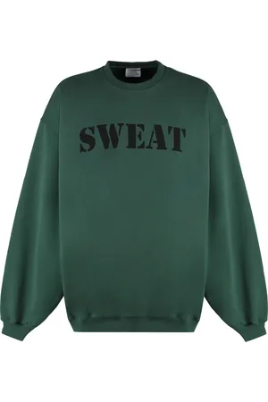 Vetements Bluzy, Mężczyzna, Zielony, S, Bawełniany sweter z nadrukami