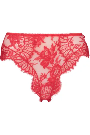 Dolce & Gabbana Bielizna, Kobieta, Czerwony, 2XS, Tiul, Figi z Koronką i Tuleją