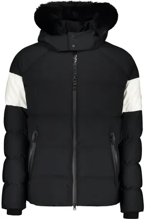 Moose Knuckles Kurtki, Mężczyzna, Czarny, 2XL, Nylon, Kurtka puchowa z futrzanym brzegiem