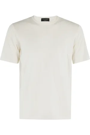 Roberto Collina Koszulki, Mężczyzna, Biały, S, Tubular Bottom Crew Neck Sweater